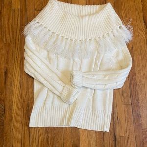 Off the shoulder Fringe sweater